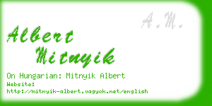 albert mitnyik business card